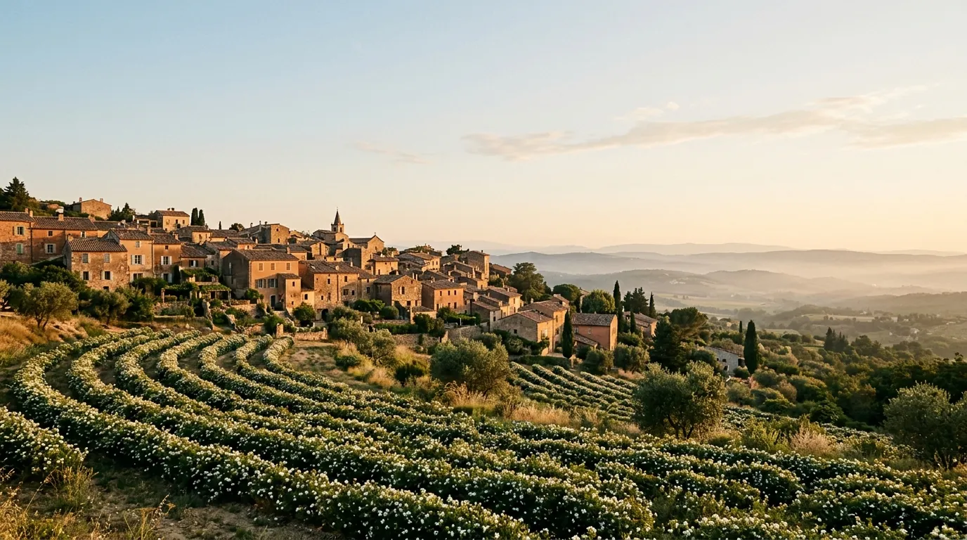 The perfume town of Grasse above fields of jasmine