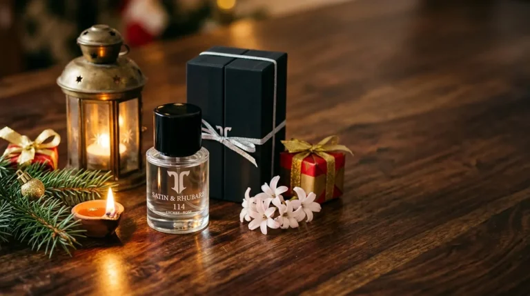An Atelier T perfume gift surrounded by touches of many festivals